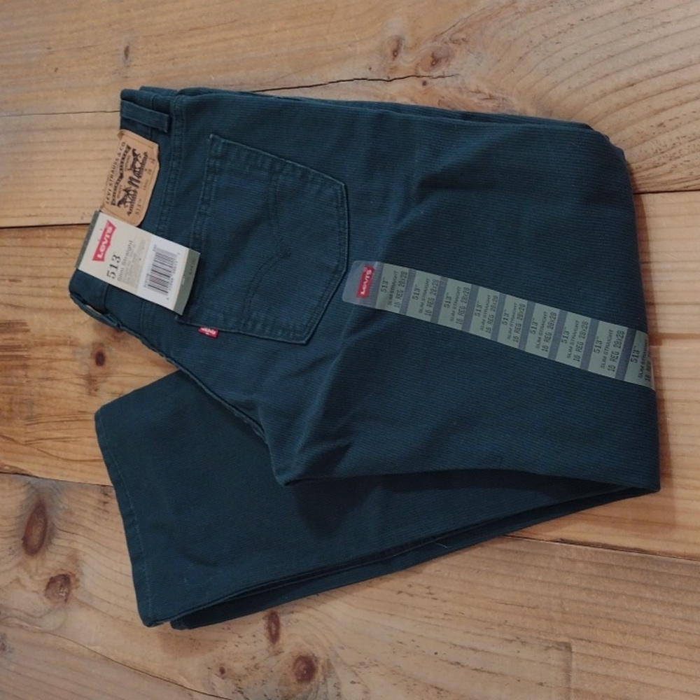 Levi's 513 Slim Straight Green Cords in Ponderosa Pine Size 28x28 16Reg NWT